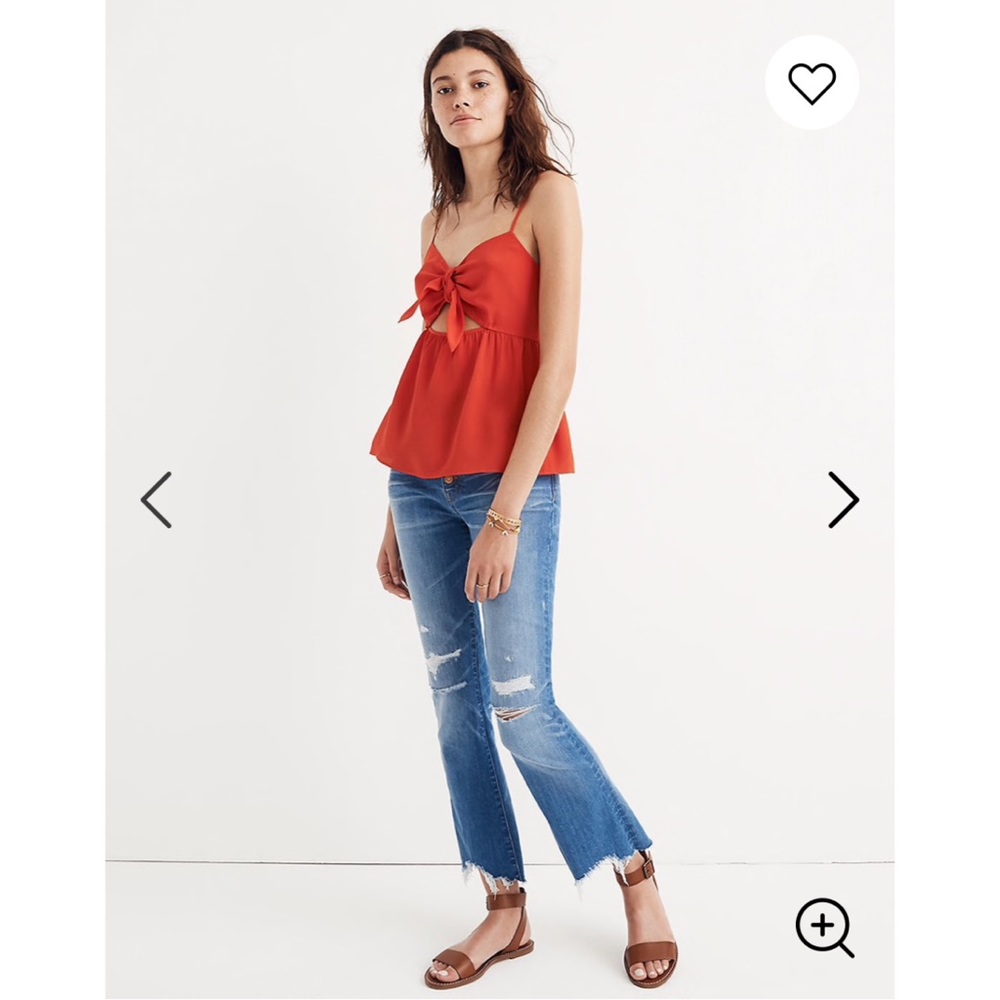 Silk Madewell tie-front keyhole cami top